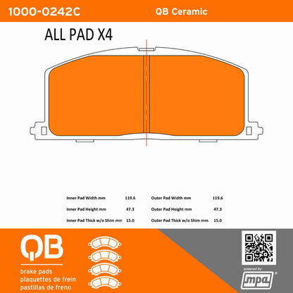 Quality-Built QB Ceramic Brake Pads 1000-0242C