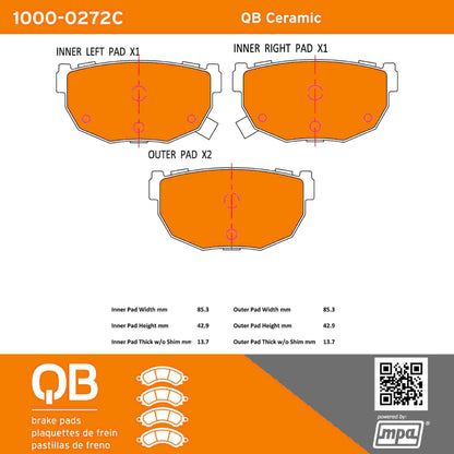 Quality-Built QB Ceramic Brake Pads 1000-0272C