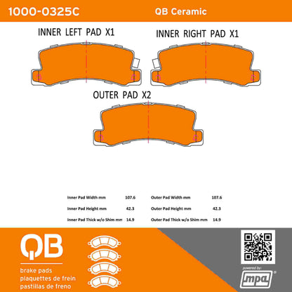 Quality-Built QB Ceramic Brake Pads 1000-0325C