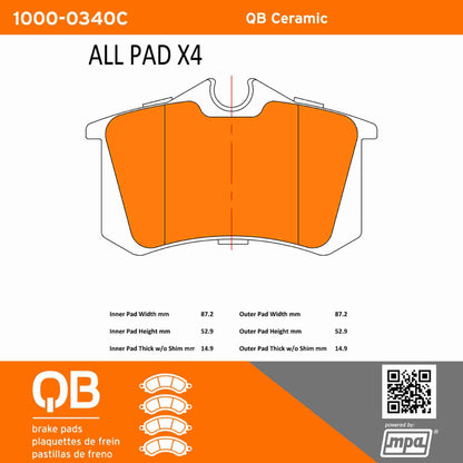 Quality-Built QB Ceramic Brake Pads 1000-0340C