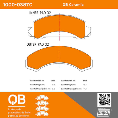 Quality-Built QB Ceramic Brake Pads 1000-0387C