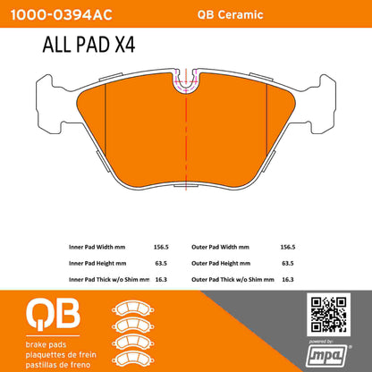 Quality-Built QB Ceramic Brake Pads 1000-0394AC