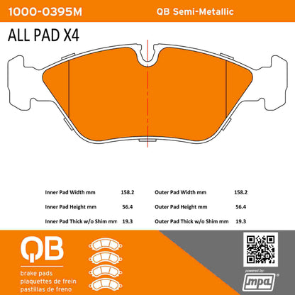 Quality-Built QB Semi-Metallic Brake Pads 1000-0395M