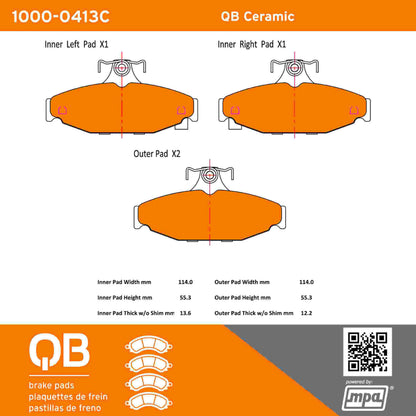 Quality-Built QB Ceramic Brake Pads 1000-0413C