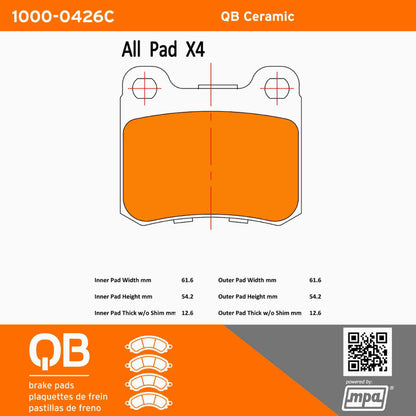 Quality-Built QB Ceramic Brake Pads 1000-0426C
