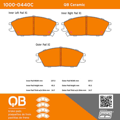 Quality-Built QB Ceramic Brake Pads 1000-0440C