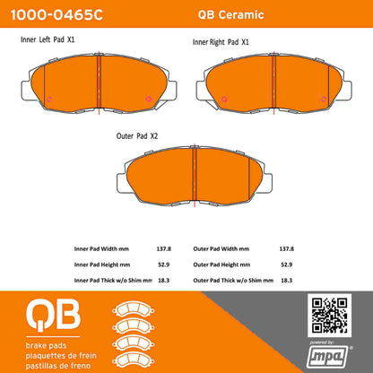 Quality-Built QB Ceramic Brake Pads 1000-0465C