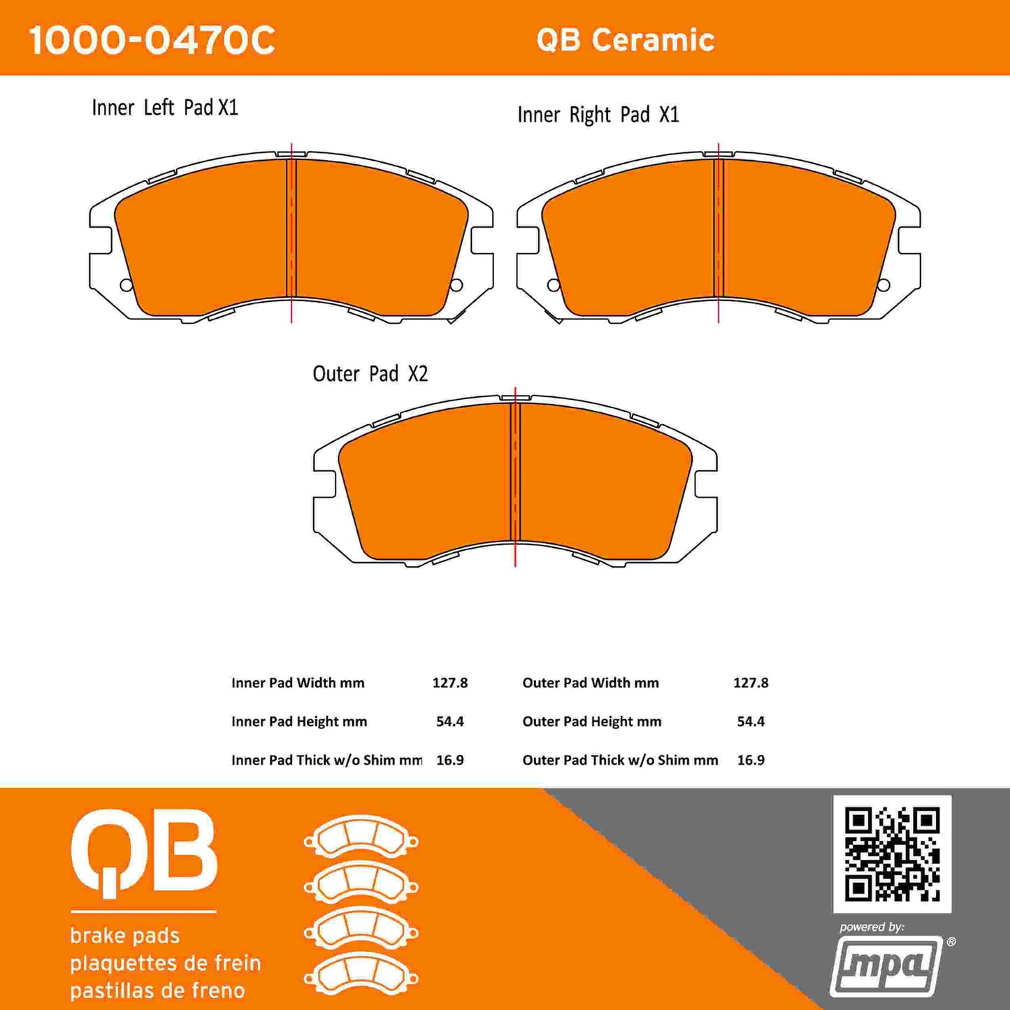 Quality-Built QB Ceramic Brake Pads 1000-0470C