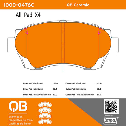 Quality-Built QB Ceramic Brake Pads 1000-0476C