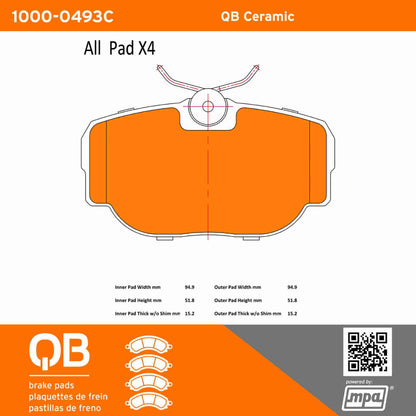Quality-Built QB Ceramic Brake Pads 1000-0493C
