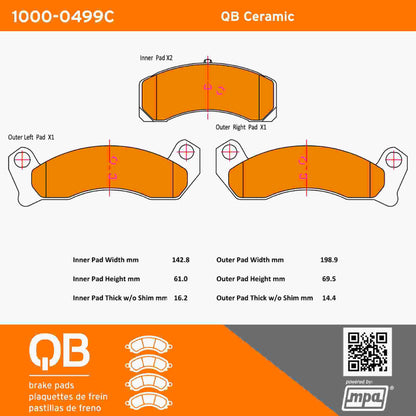 Quality-Built QB Ceramic Brake Pads 1000-0499C