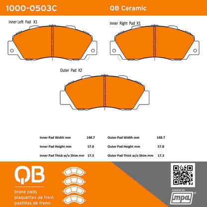 Quality-Built QB Ceramic Brake Pads 1000-0503C