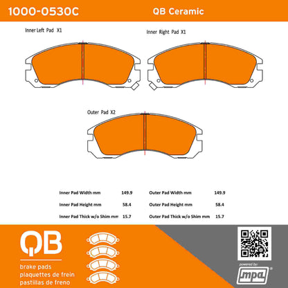 Quality-Built QB Ceramic Brake Pads 1000-0530C