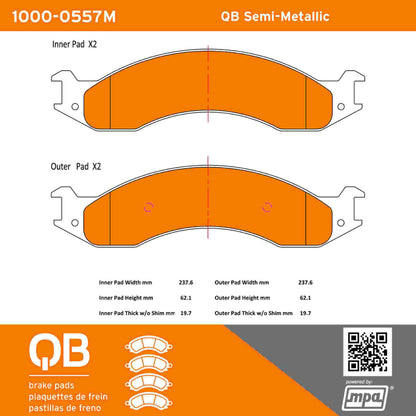 Quality-Built QB Semi-Metallic Brake Pads 1000-0557M