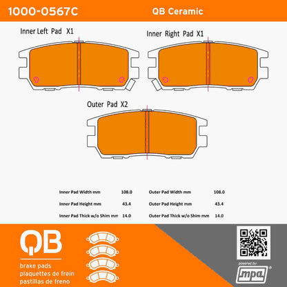 Quality-Built QB Ceramic Brake Pads 1000-0567C