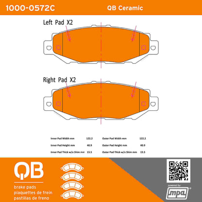 Quality-Built QB Ceramic Brake Pads 1000-0572C