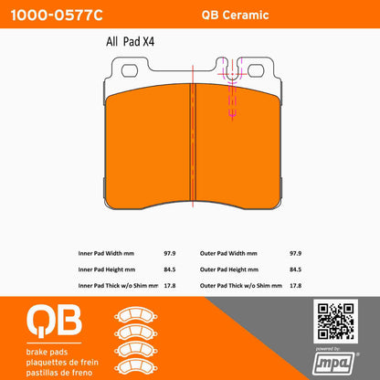 Quality-Built QB Ceramic Brake Pads 1000-0577C
