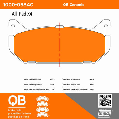 Quality-Built QB Ceramic Brake Pads 1000-0584C