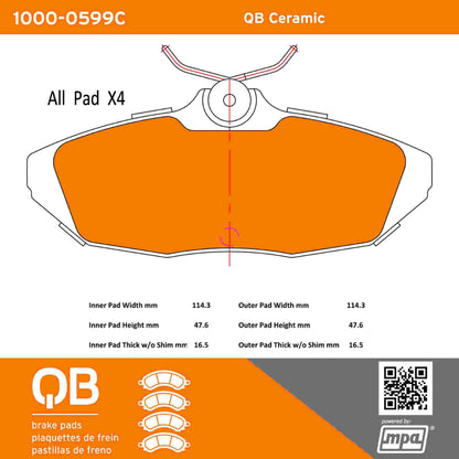 Quality-Built QB Ceramic Brake Pads 1000-0599C