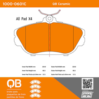 Quality-Built QB Ceramic Brake Pads 1000-0601C