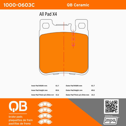 Quality-Built QB Ceramic Brake Pads 1000-0603C