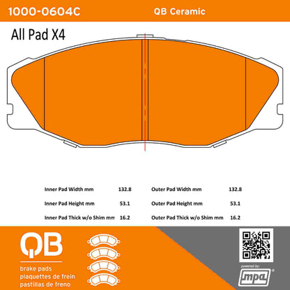 Quality-Built QB Ceramic Brake Pads 1000-0604C