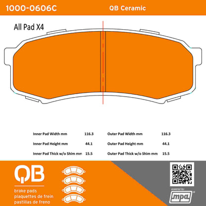 Quality-Built QB Ceramic Brake Pads 1000-0606C