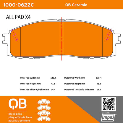Quality-Built QB Ceramic Brake Pads 1000-0622C