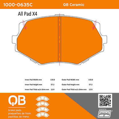Quality-Built QB Ceramic Brake Pads 1000-0635C