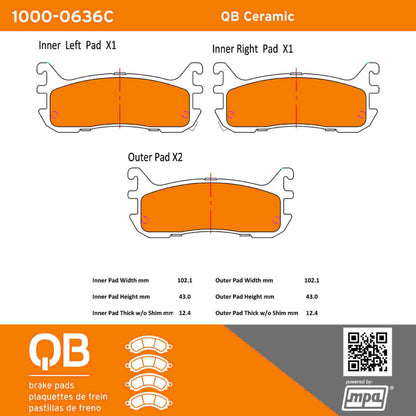Quality-Built QB Ceramic Brake Pads 1000-0636C