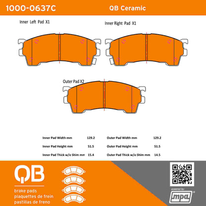 Quality-Built QB Ceramic Brake Pads 1000-0637C