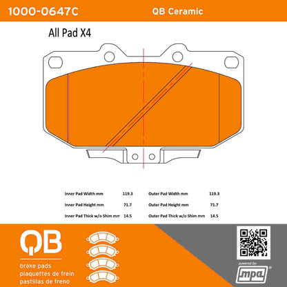 Quality-Built QB Ceramic Brake Pads 1000-0647C