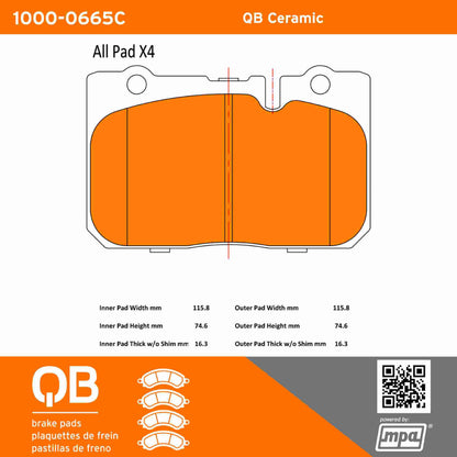 Quality-Built QB Ceramic Brake Pads 1000-0665C