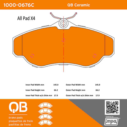 Quality-Built QB Ceramic Brake Pads 1000-0676C