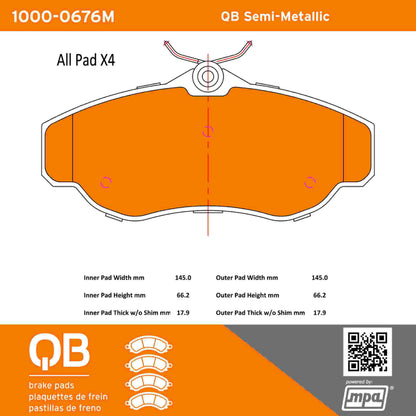 Quality-Built QB Semi-Metallic Brake Pads 1000-0676M