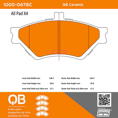 Quality-Built QB Ceramic Brake Pads 1000-0678C