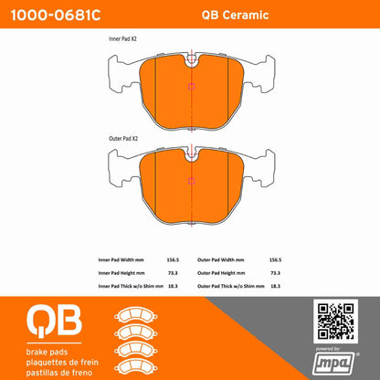 Quality-Built QB Ceramic Brake Pads 1000-0681C