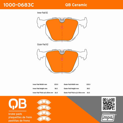 Quality-Built QB Ceramic Brake Pads 1000-0683C