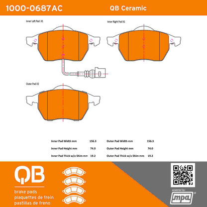 Quality-Built QB Ceramic Brake Pads 1000-0687AC