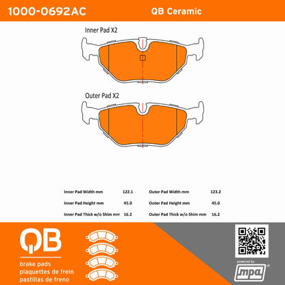 Quality-Built QB Ceramic Brake Pads 1000-0692AC