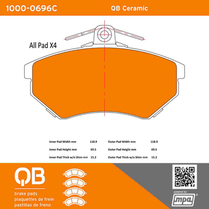 Quality-Built QB Ceramic Brake Pads 1000-0696C