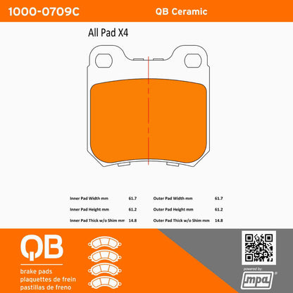 Quality-Built QB Ceramic Brake Pads 1000-0709C