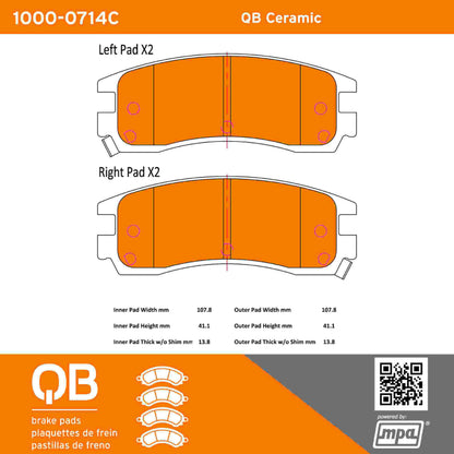 Quality-Built QB Ceramic Brake Pads 1000-0714C