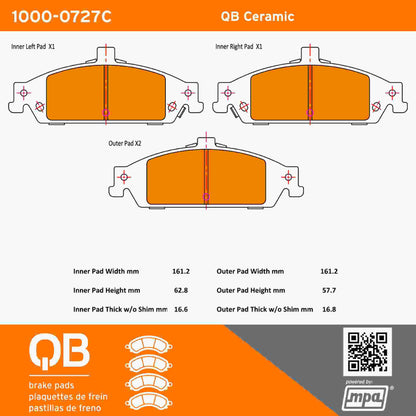 Quality-Built QB Ceramic Brake Pads 1000-0727C