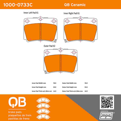 Quality-Built QB Ceramic Brake Pads 1000-0733C