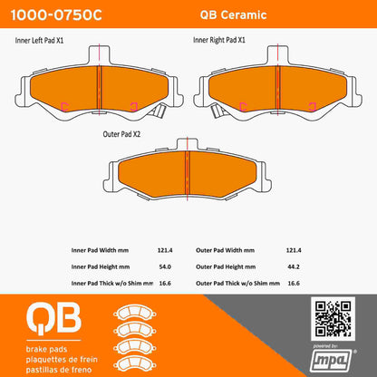 Quality-Built QB Ceramic Brake Pads 1000-0750C