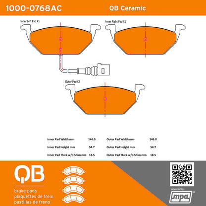 Quality-Built QB Ceramic Brake Pads 1000-0768AC