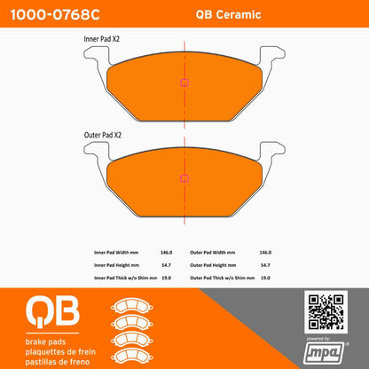 Quality-Built QB Ceramic Brake Pads 1000-0768C