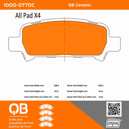 Quality-Built QB Ceramic Brake Pads 1000-0770C