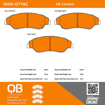 Quality-Built QB Ceramic Brake Pads 1000-0774C